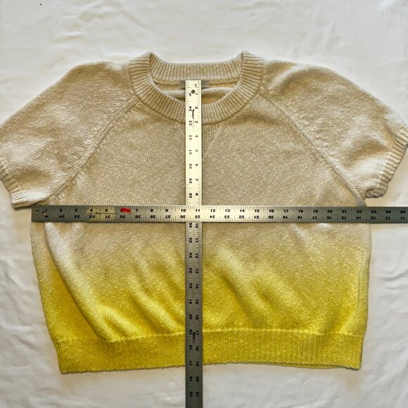 OMBRE DIP-DYED COTTON SHORT-SLEEVE SWEATER - Picture 8 of 8
